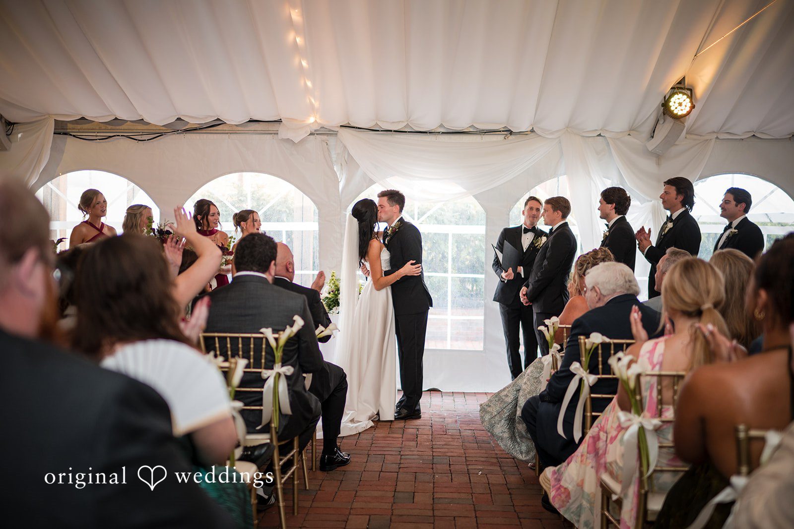 Macy + Nolan Wedding guests seated in rows facing the ceremony altar.