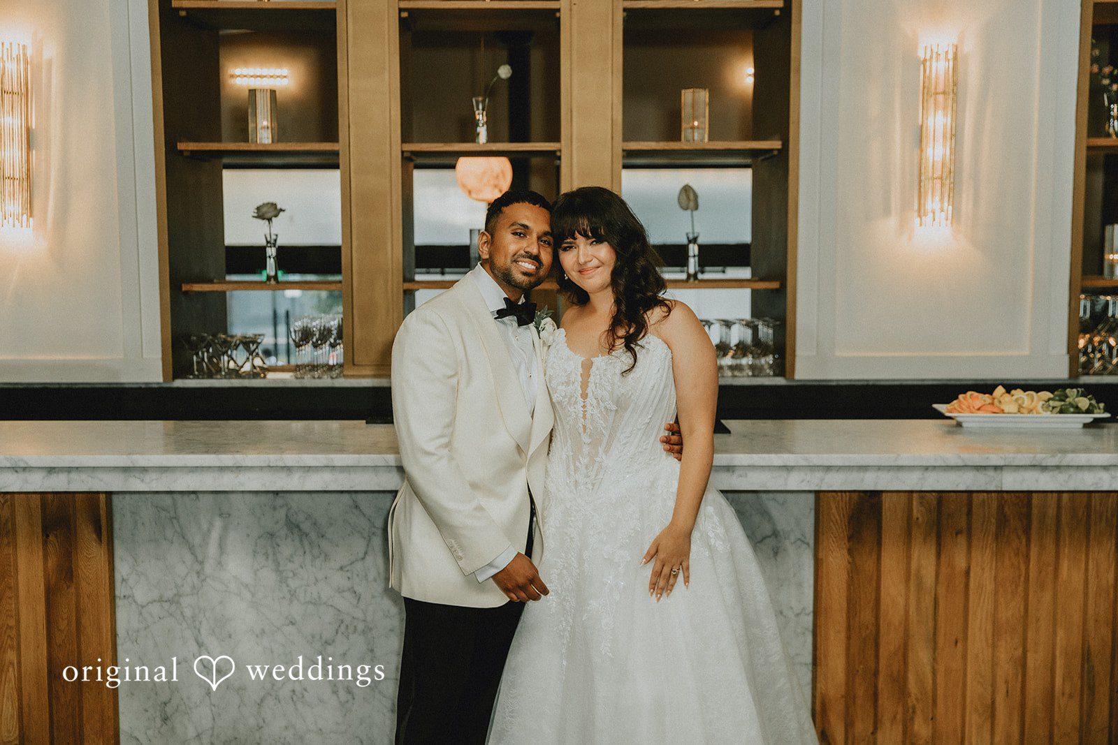 Sasha + Jason Our Philadelphia wedding photographers captured a stunning portrait of the couple at Tendenza by Cescaphe