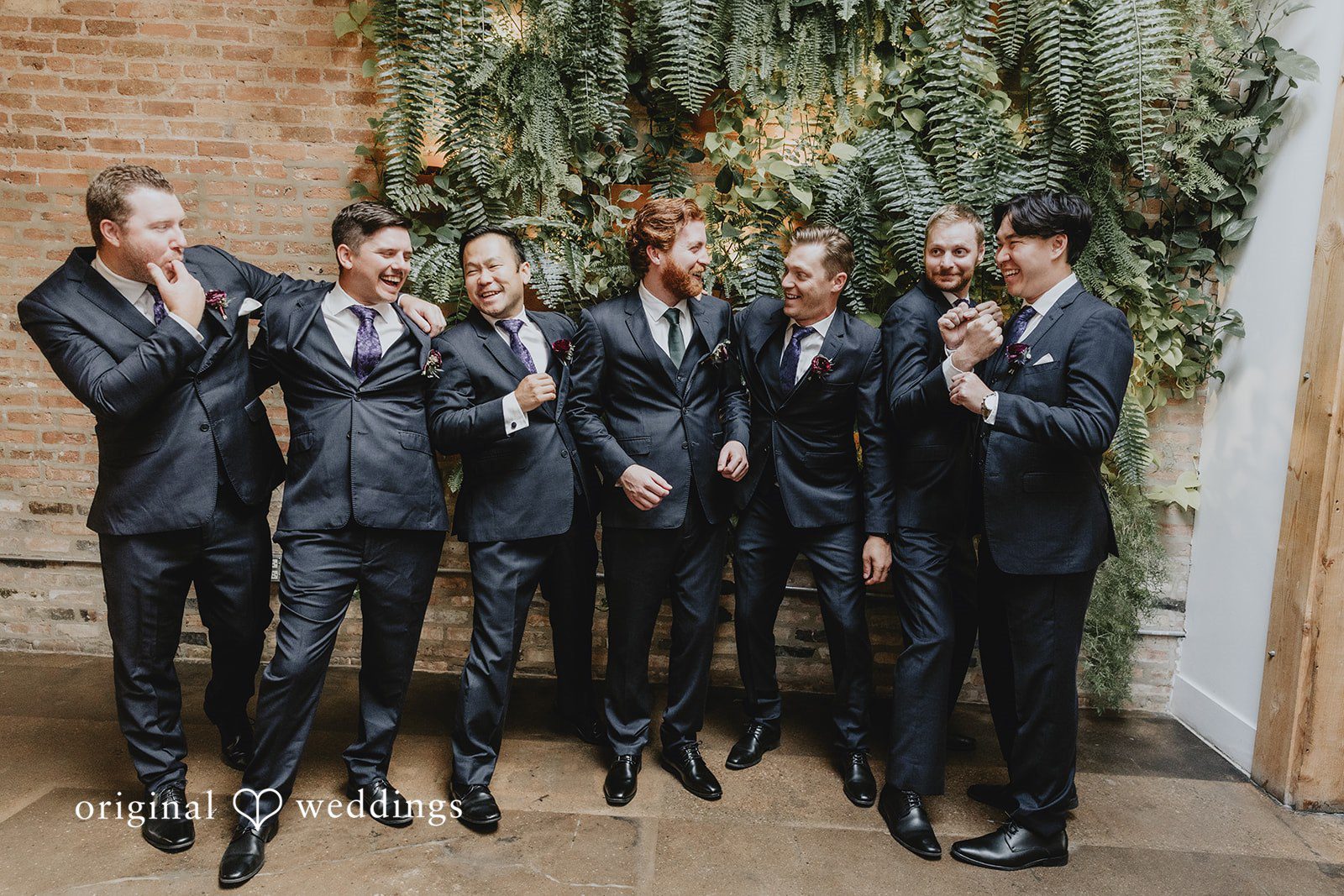A fun portrait of the groom and his groomsmen