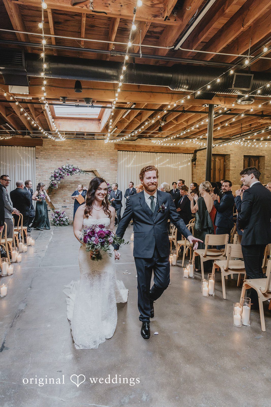 The couple makes a grand exit