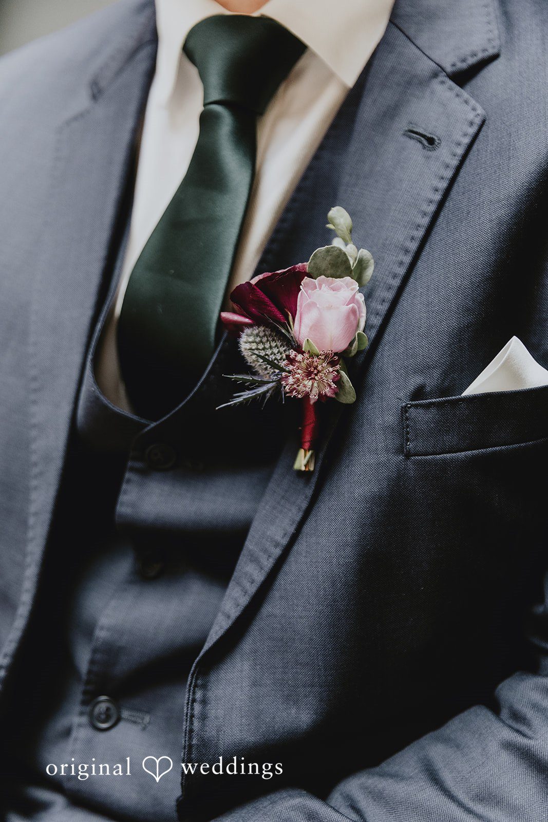 A detail shot of the groom