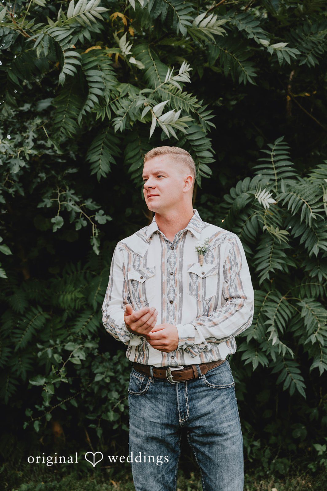 Groom in the garden