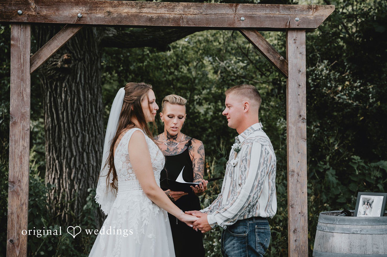 Couple exchanging vows