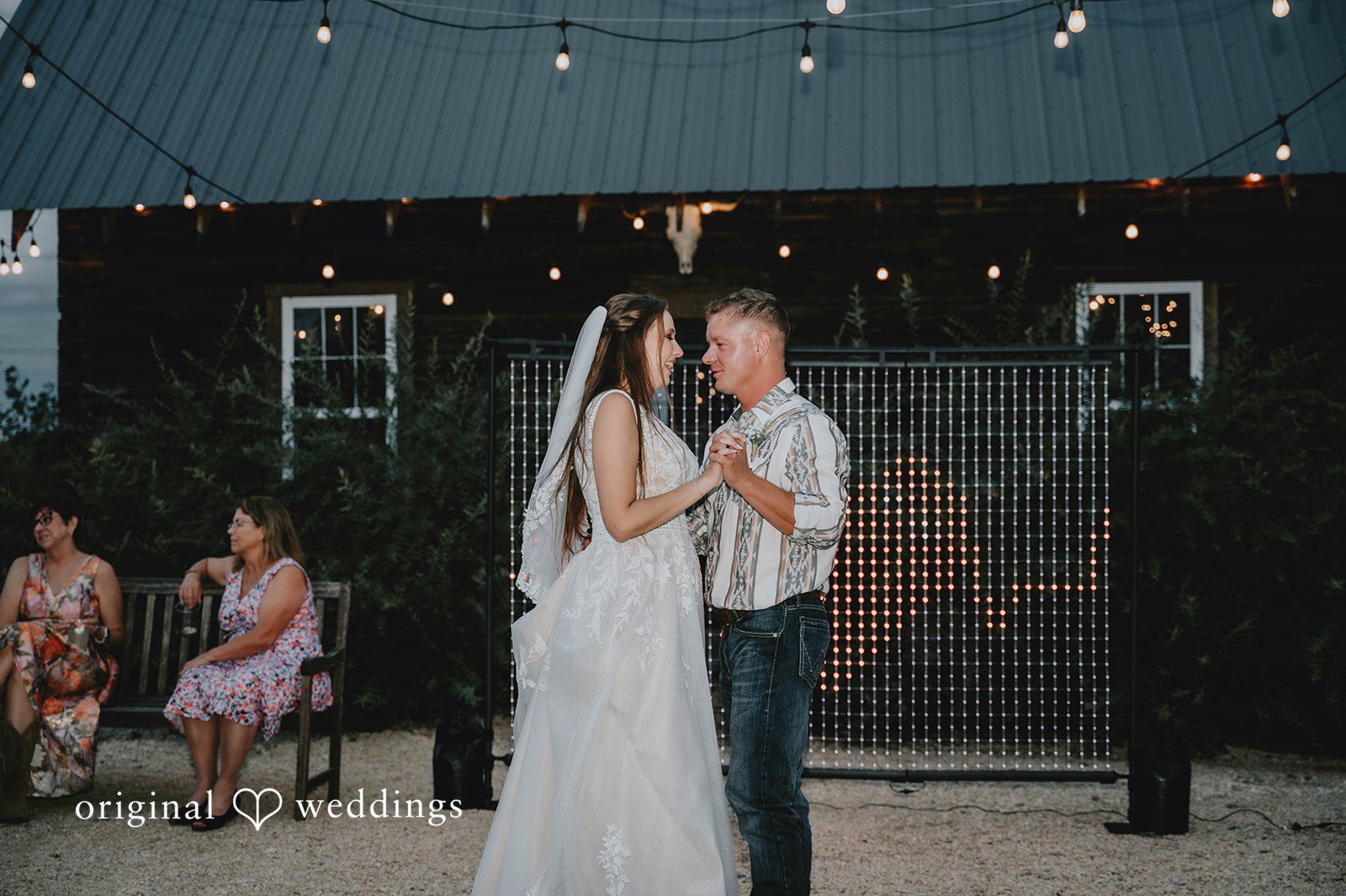 Couple dancing in the barn