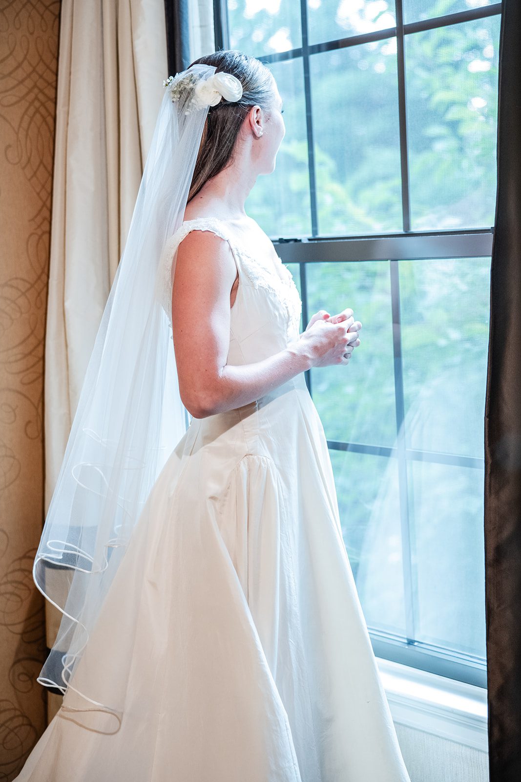 Bride smiling before the ceremony