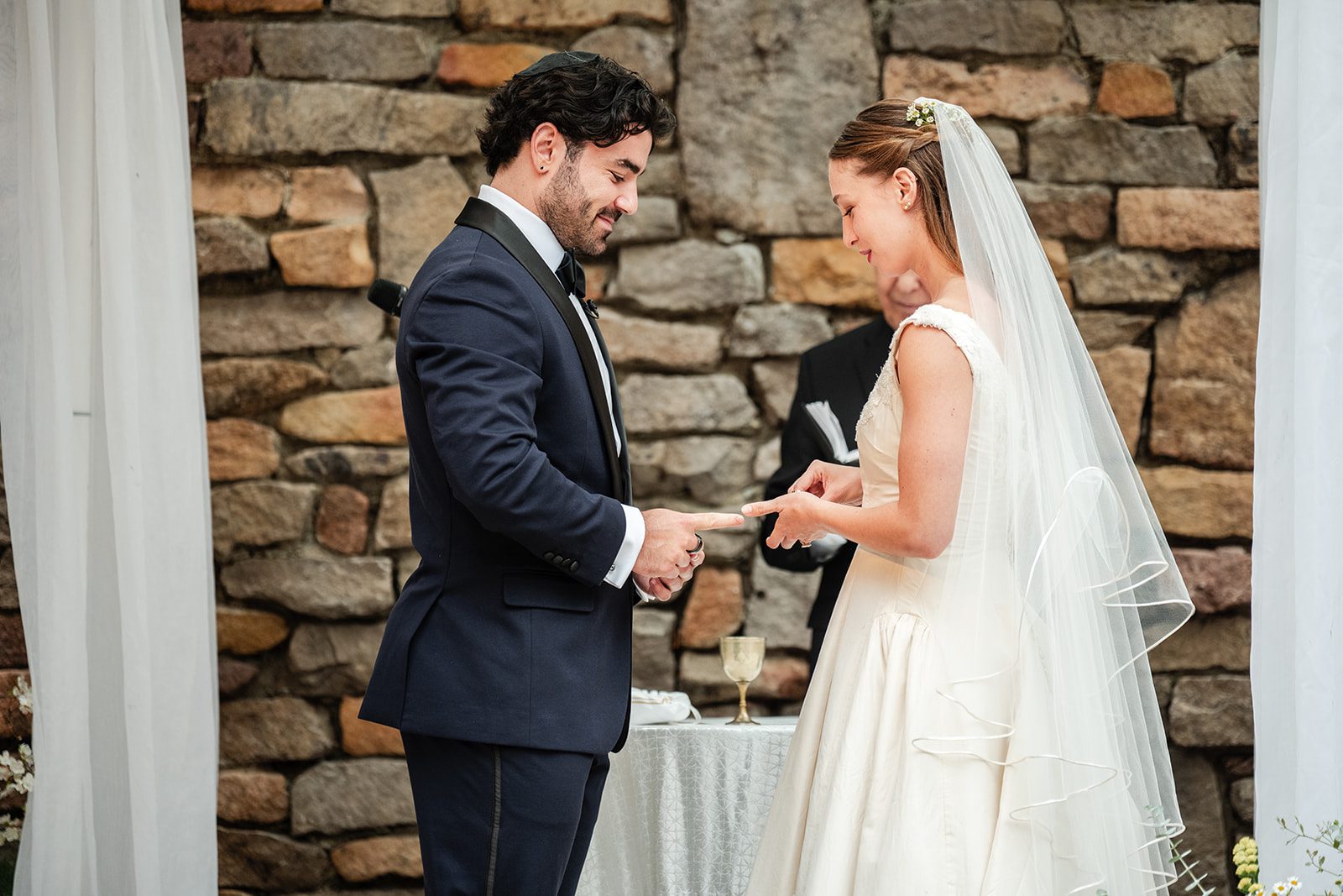 Couple during their Jewish wedding ceremony