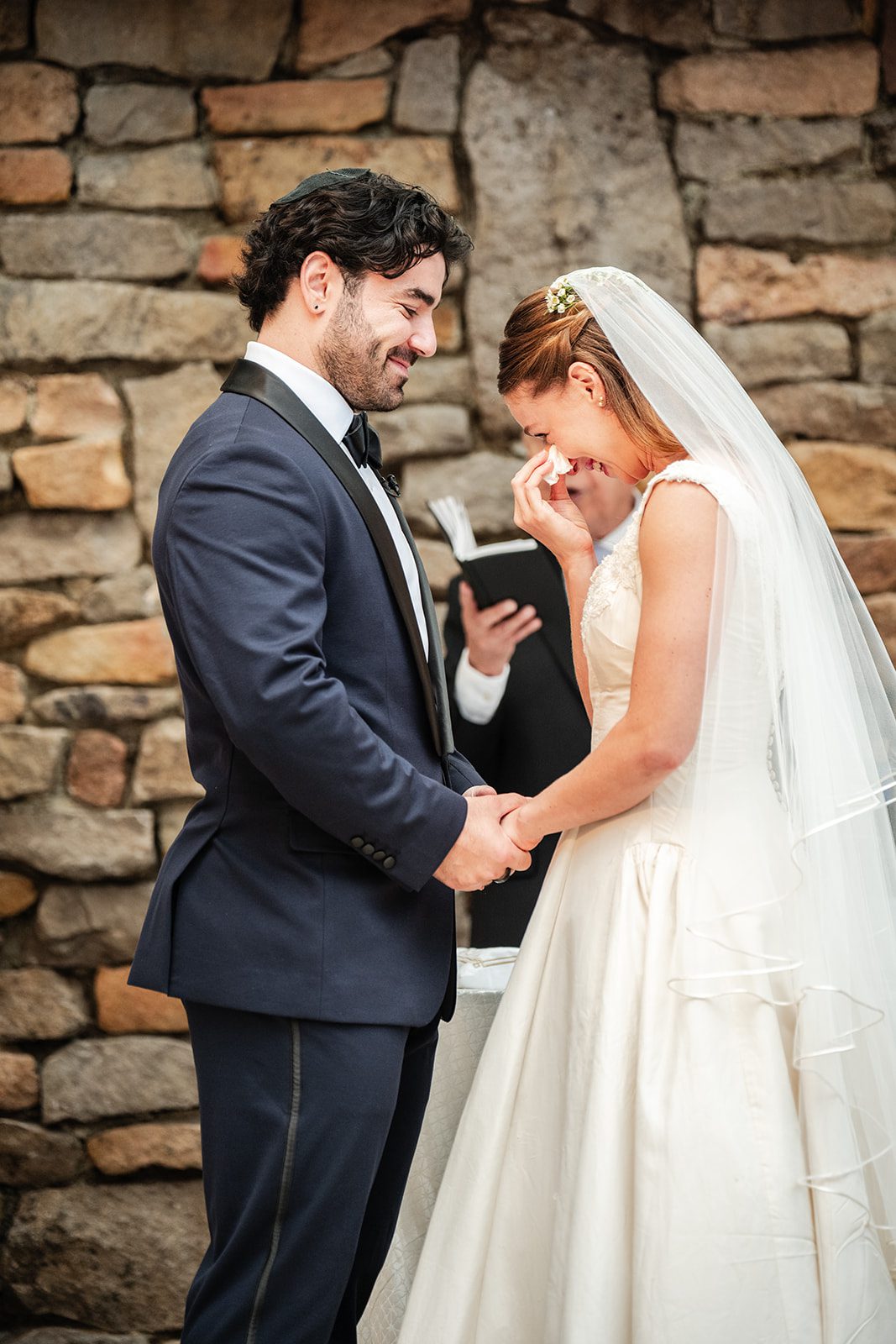 Bride and groom exchanging vows