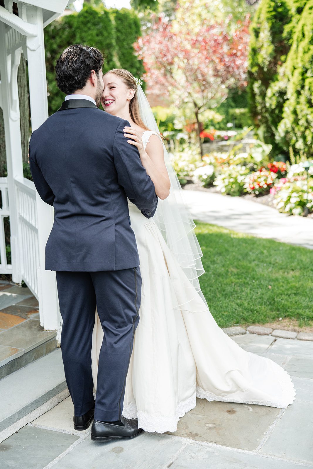 Groom seeing his bride for the first time