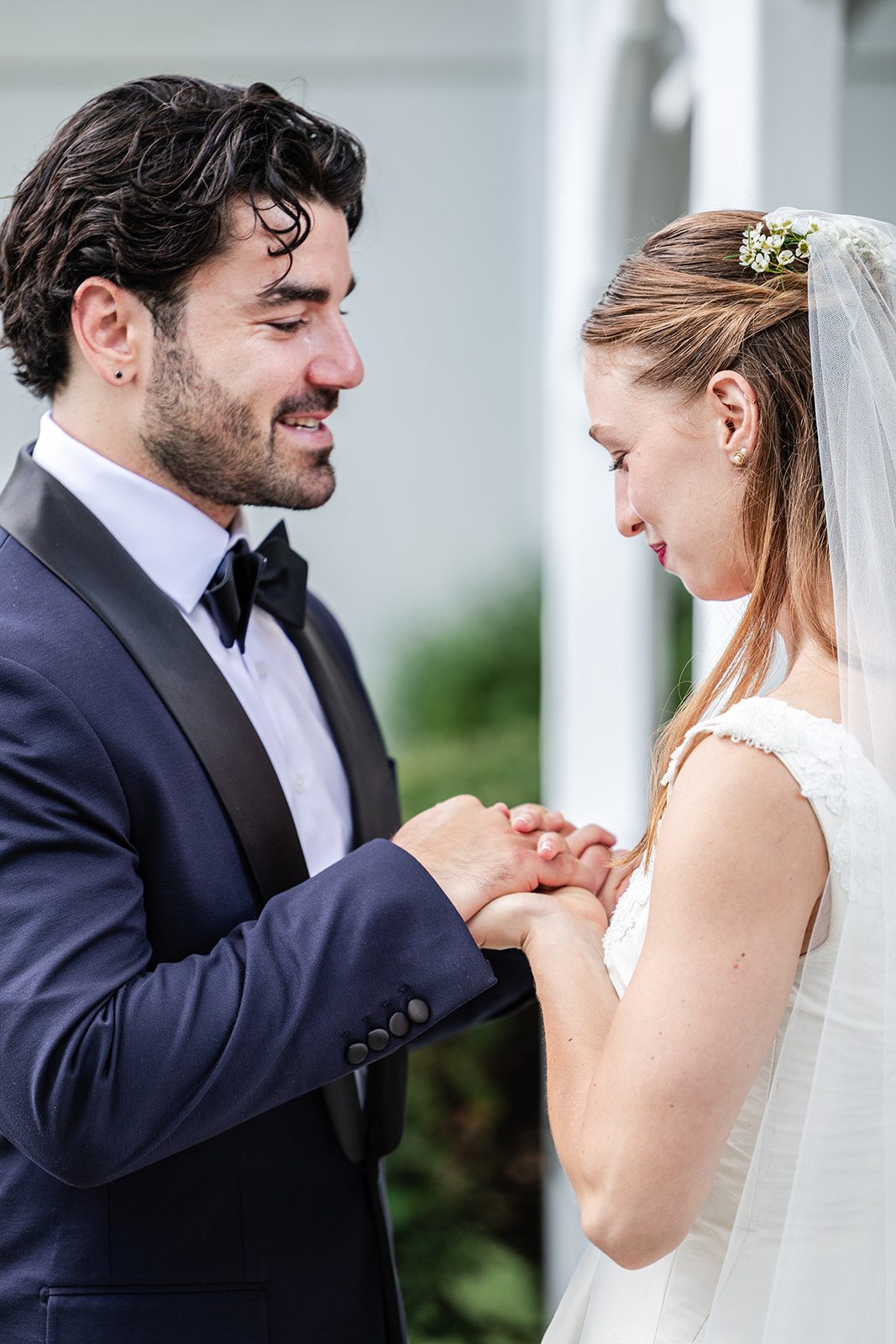 Close up of the couple's hands