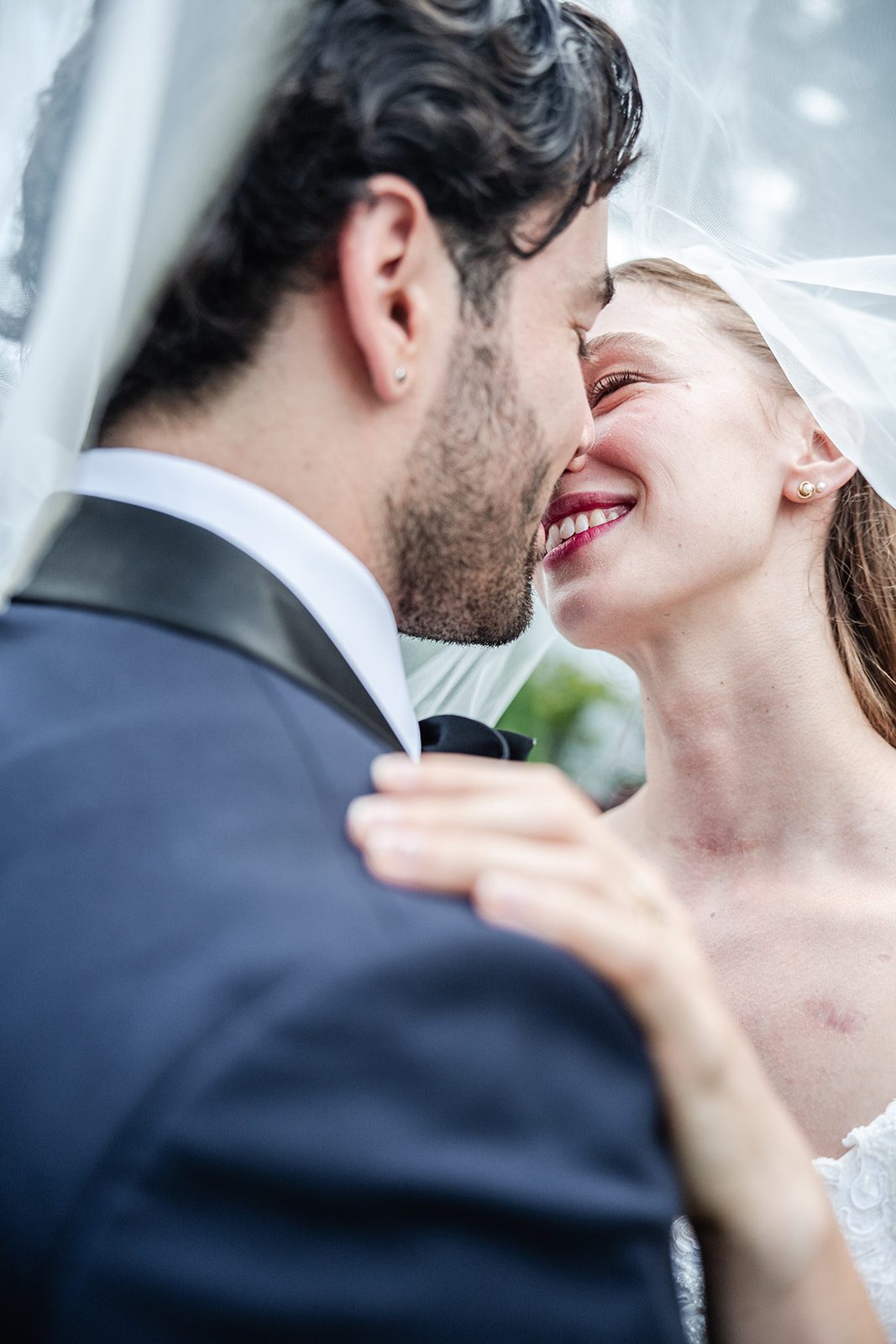 Couple standing together in the garden