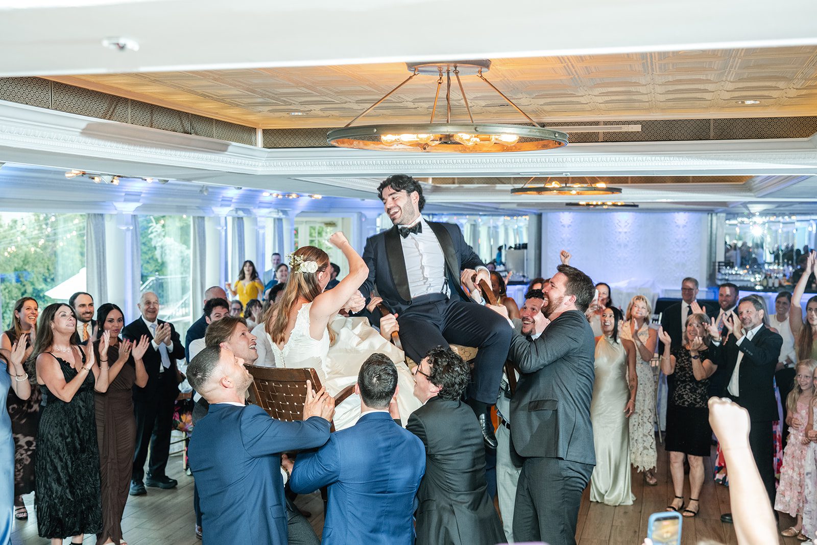 Guests celebrating on the dance floor