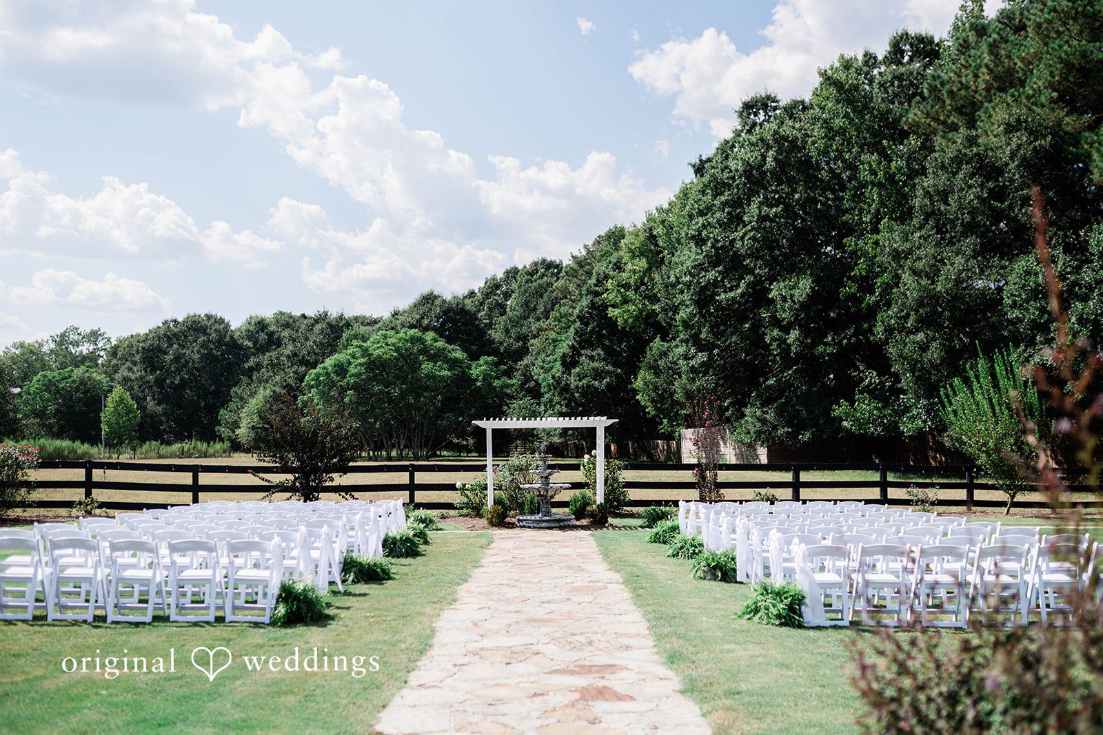 Katey + Liam Wedding ceremony space at The Grove Estate
