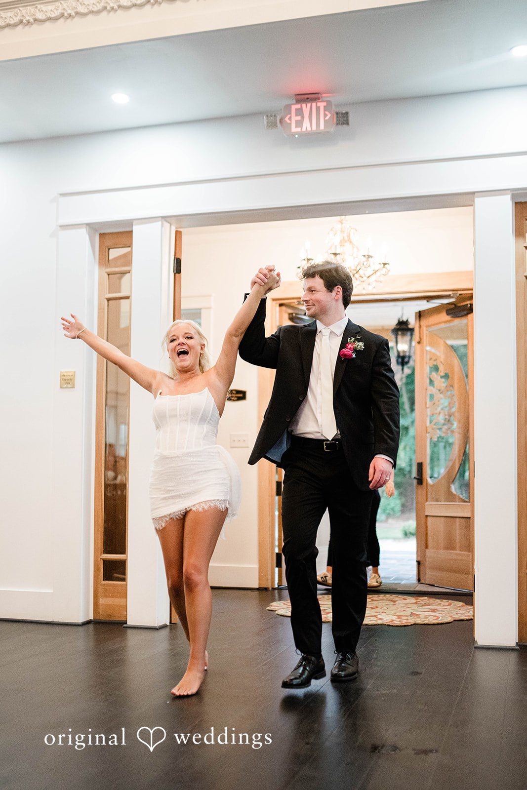 Katey + Liam The couple makes a joyful entrance