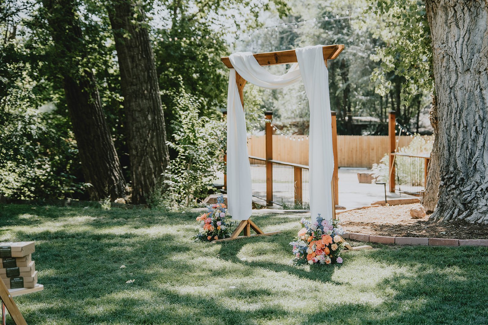 Ceremony seating on the lawn at The Lyons Farmette