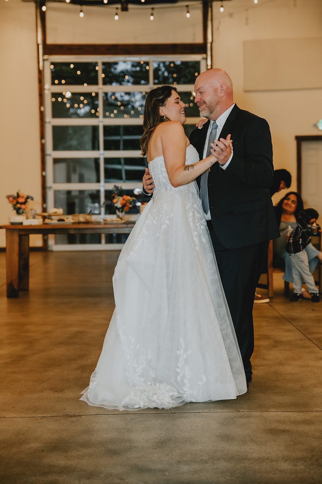 Parent dance in the barn