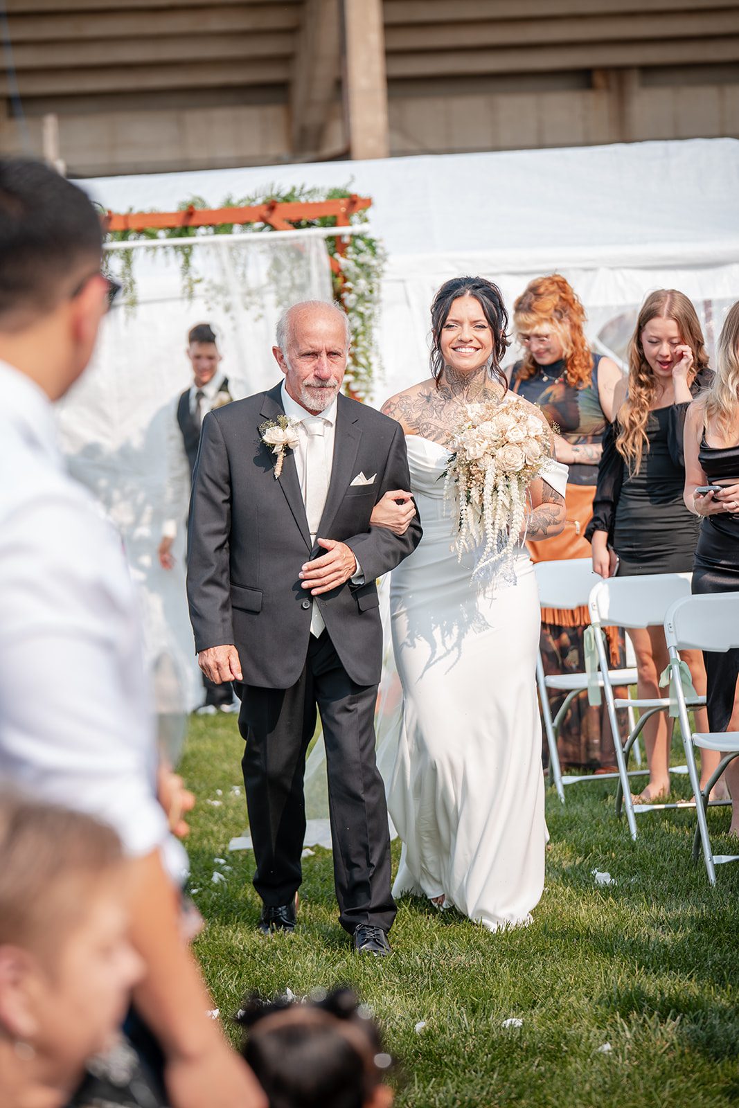 the-midway-timeless-minneapolis-sarah-drew-p015-37 Bride walking down the aisle with her dad at The Midway
