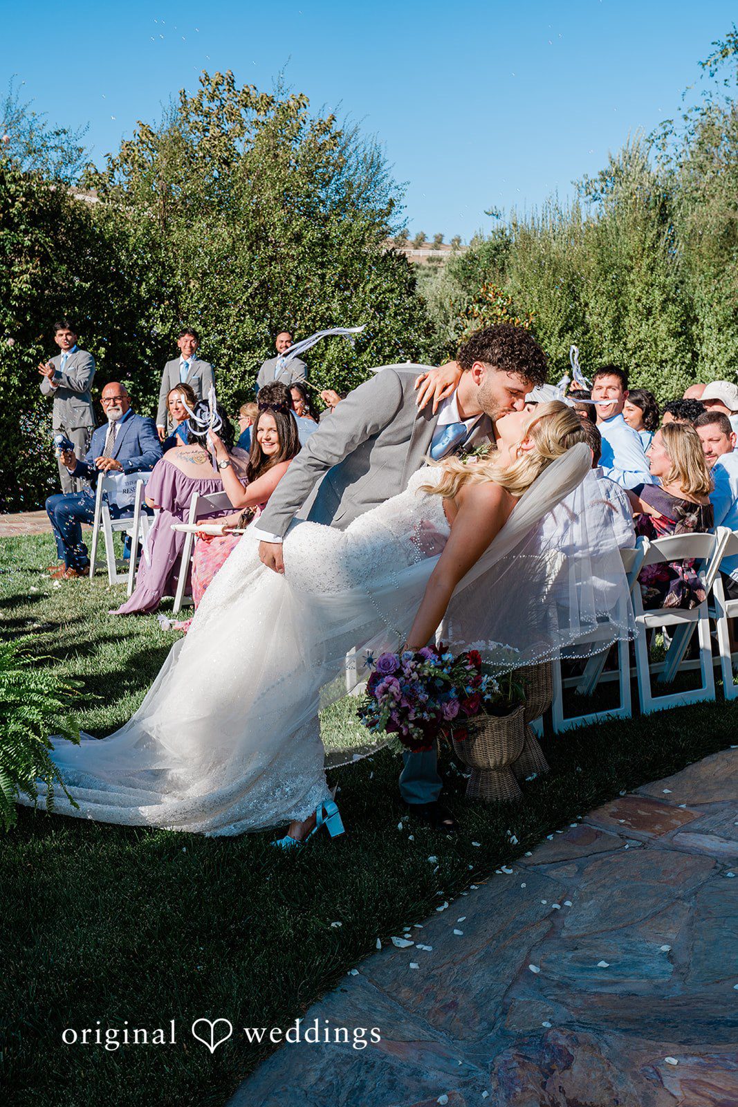 Savannah + Lucas First kiss at the The Purple Orchid ceremony
