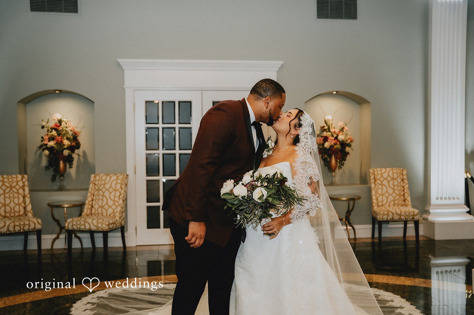 Josseline and Joshua’s wedding portrait at The Riverview captured by Hartford wedding photographers.