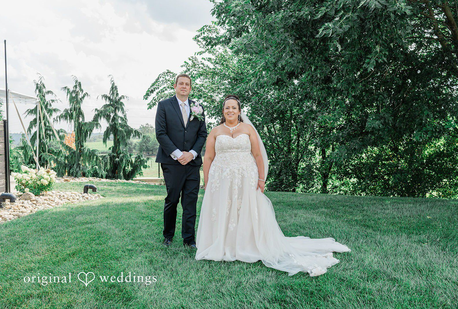 Stunning portrait of couple at The Venue at Highpointe by Cleveland Wedding Photographers from Original Weddings.
