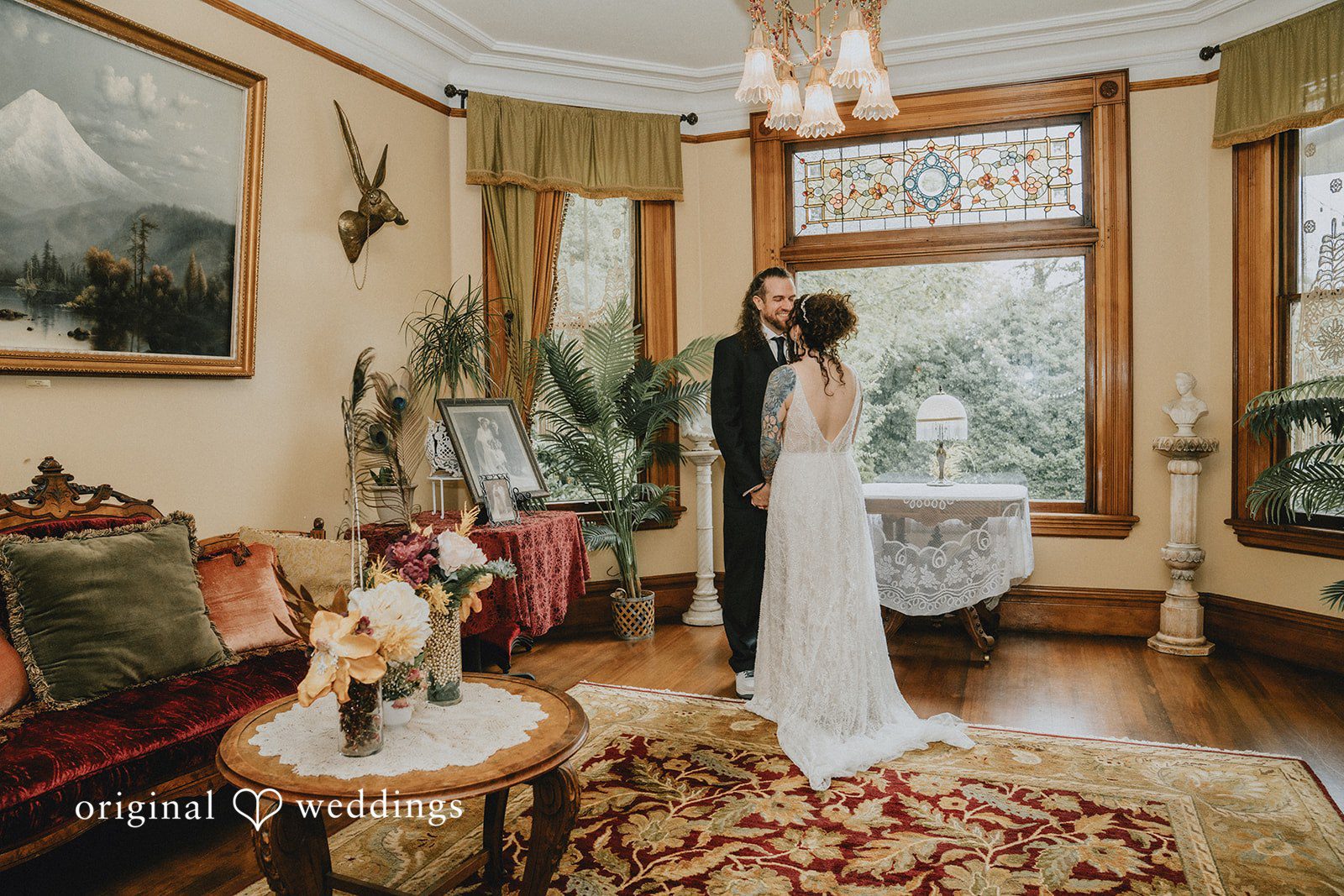 Pre-ceremony moment for Ashlie at The Victorian Belle Mansion