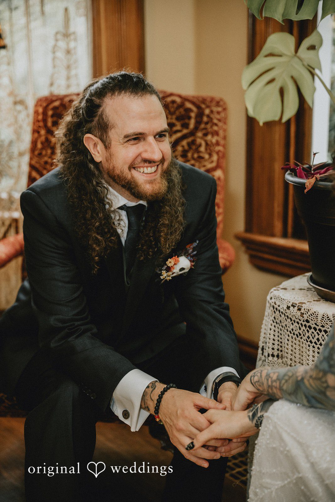 Robert ready for the big day at The Victorian Belle Mansion