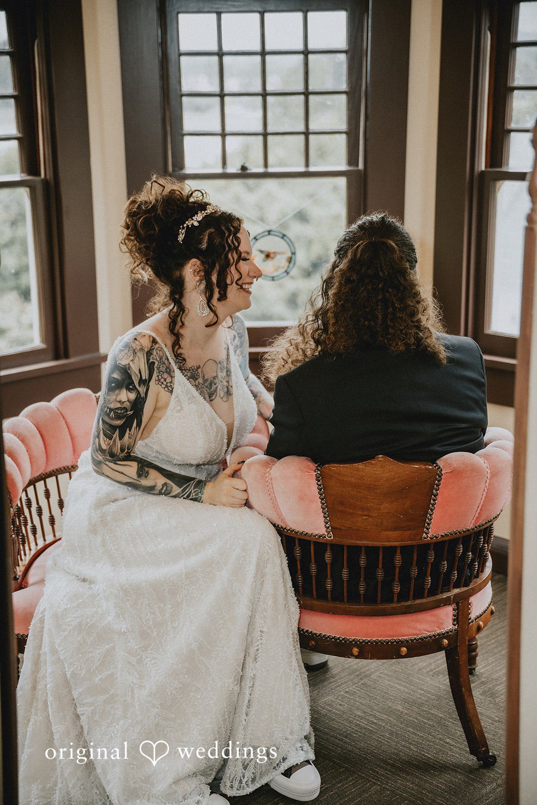 Ashlie ready for the ceremony at The Victorian Belle Mansion