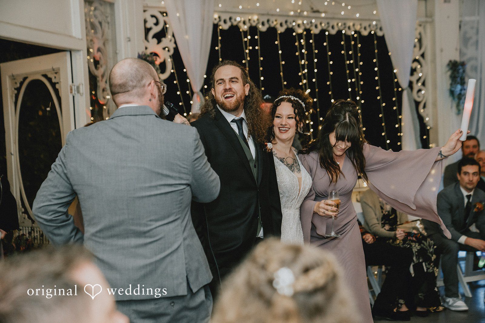 Celebrating at the reception