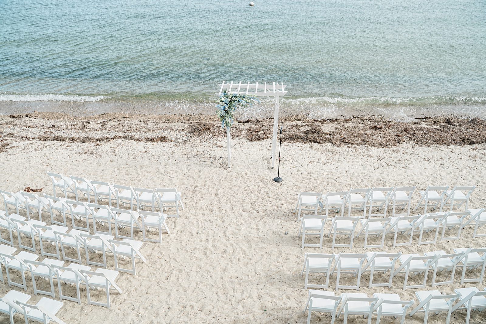 the-wharf-airy-boston-lia-cam-001-27 Beach ceremony setup at The Wharf