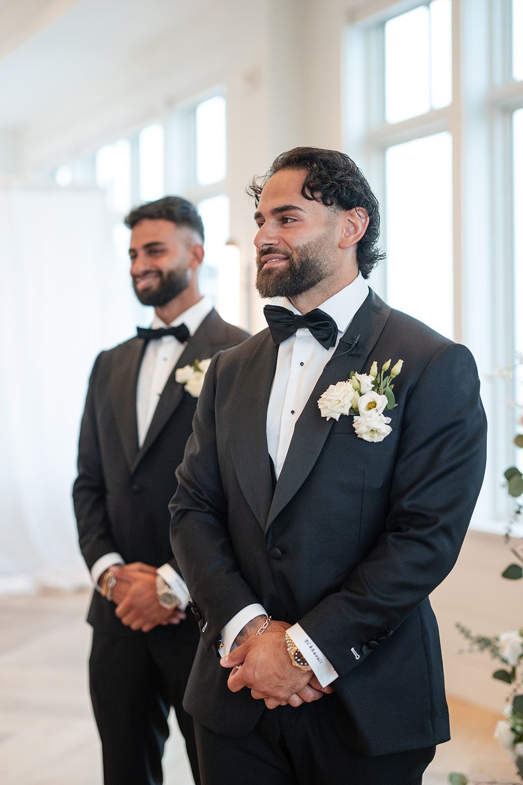 Groom waiting with his best man