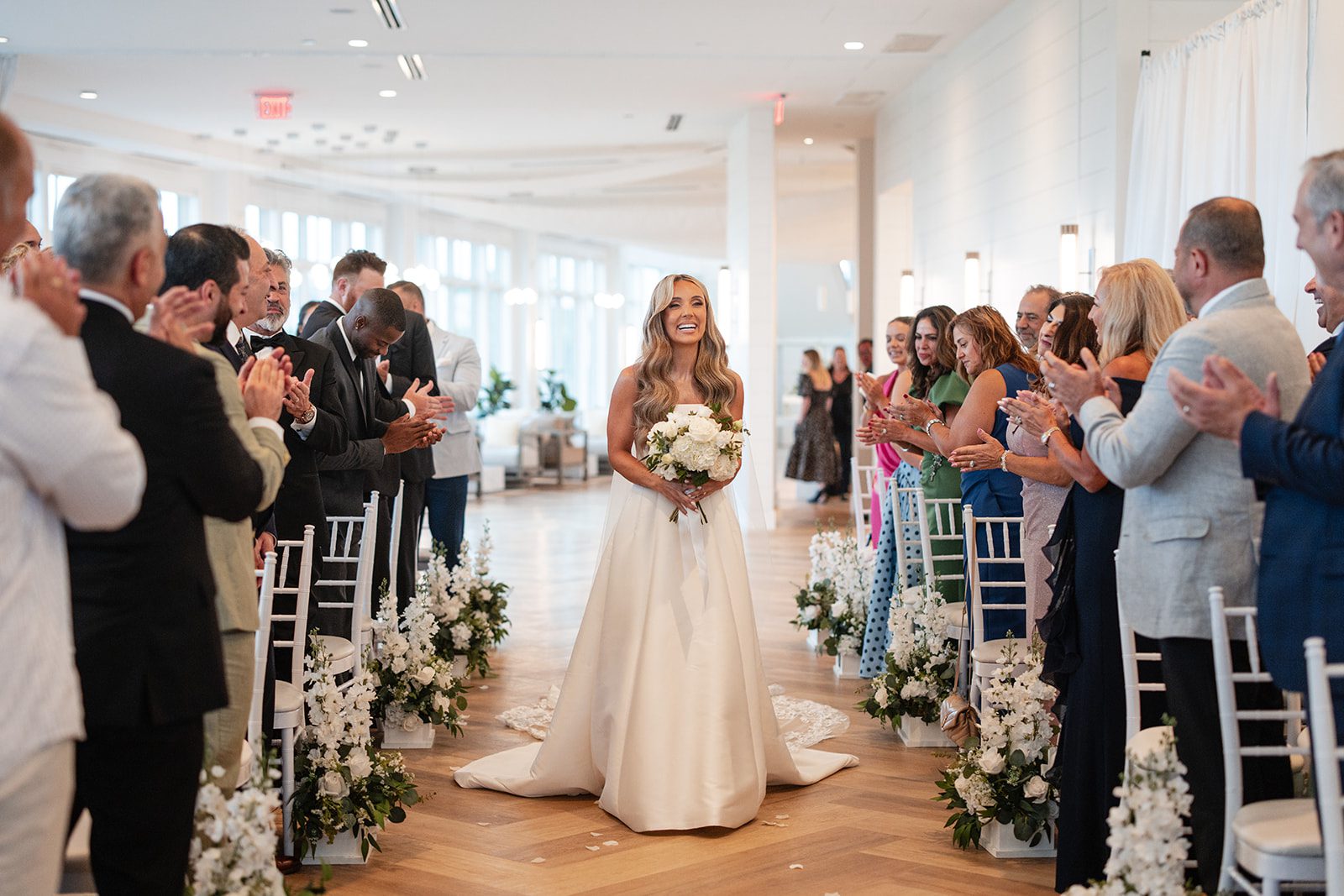 Bride walking down the aisle
