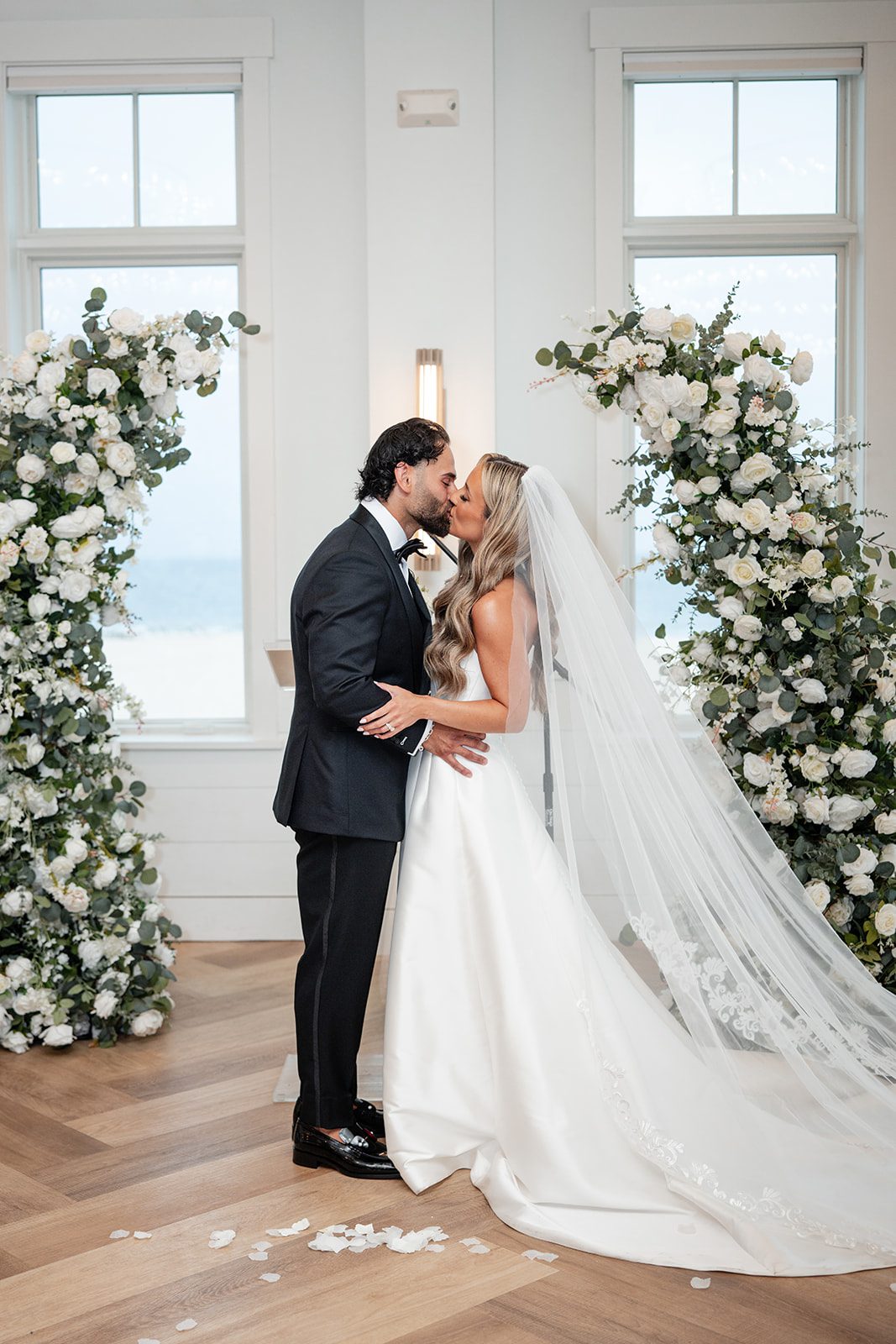 Bride and groom sharing vows