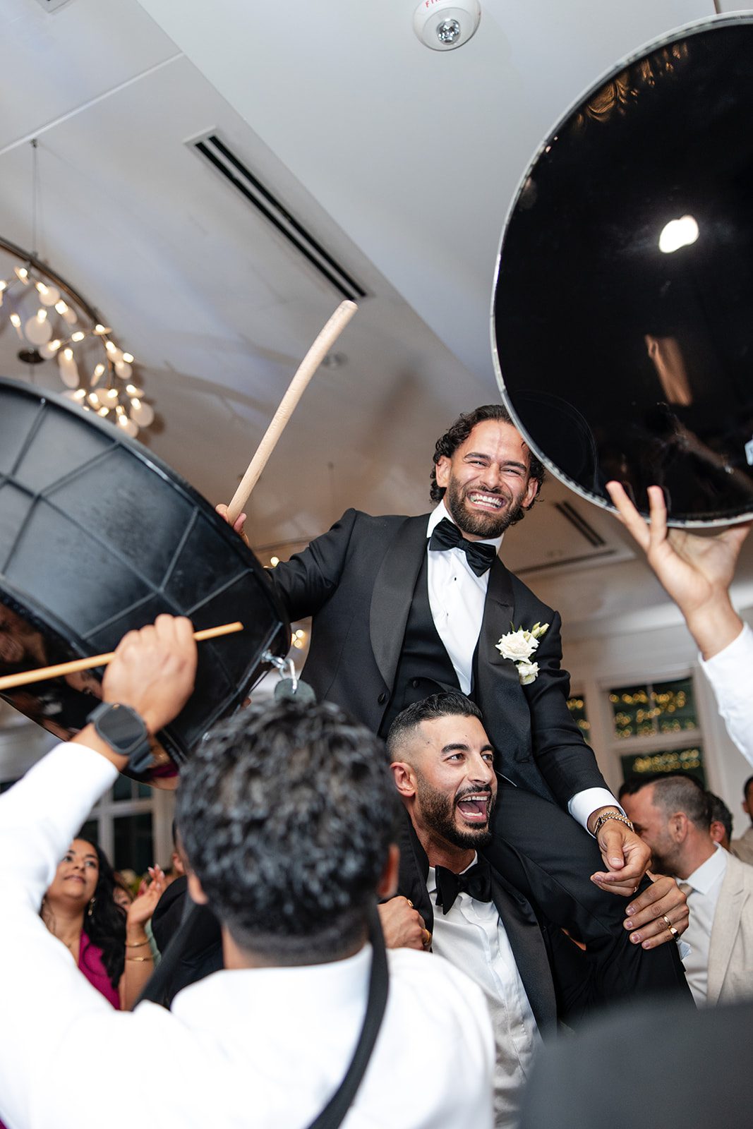 Friends celebrating the newlyweds