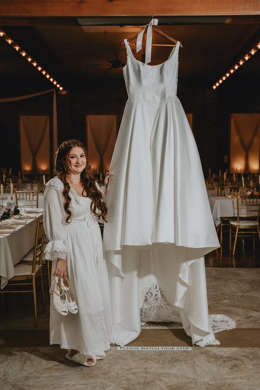 Wedding gown waiting for the bride at The Z Hall