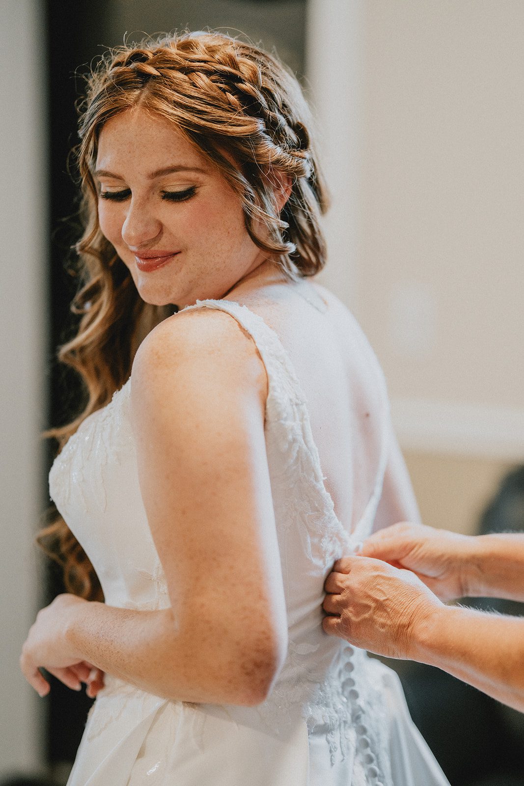 Bride with flowers in her hair