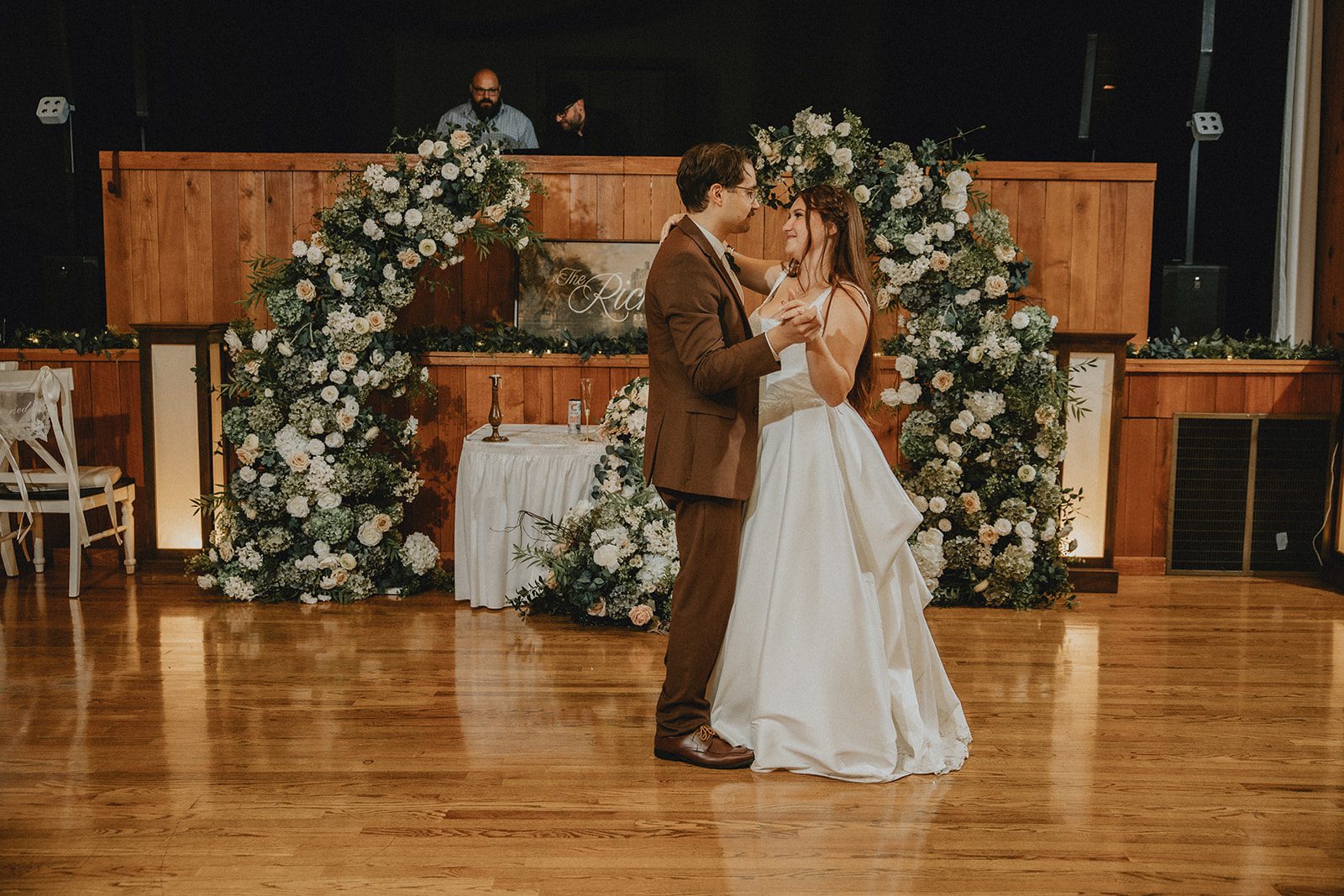 Bride and groom sharing their first dance