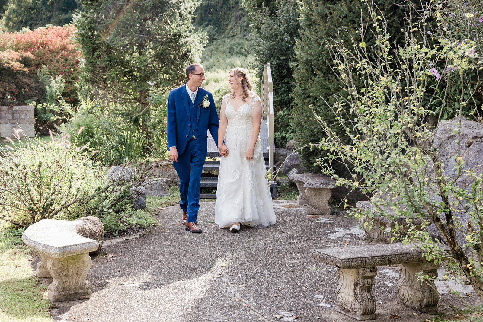 Couple on the garden path at Travelers Rest Couple on the garden path at Travelers Rest