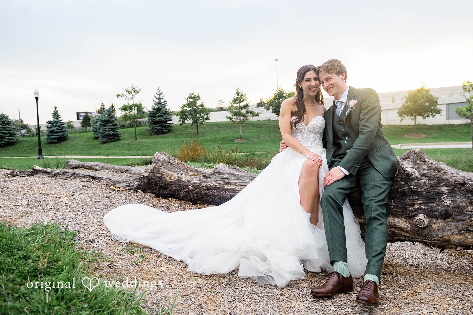 Couple standing on the rocks in the garden
