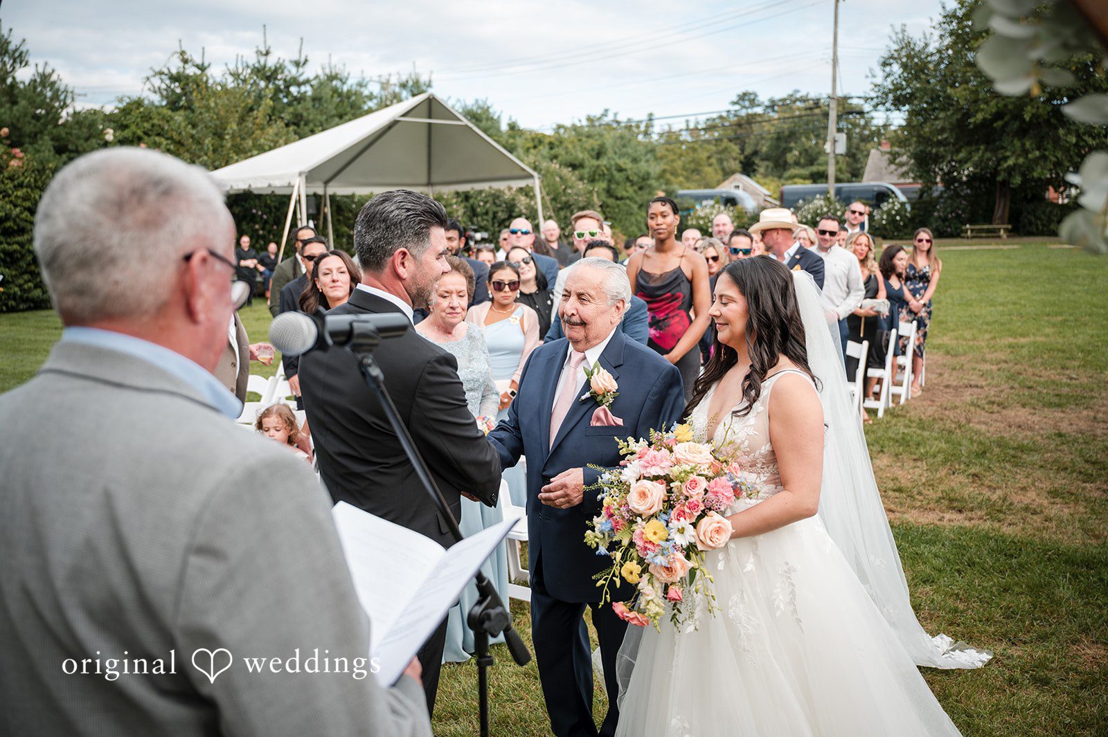 The bride walks down the aisle