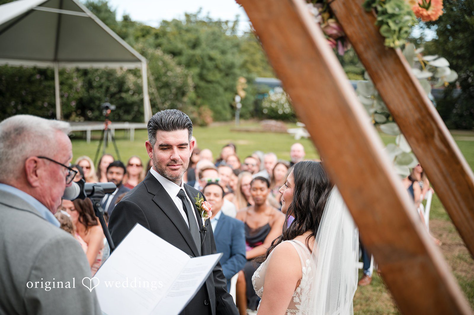 The priest weds the couple