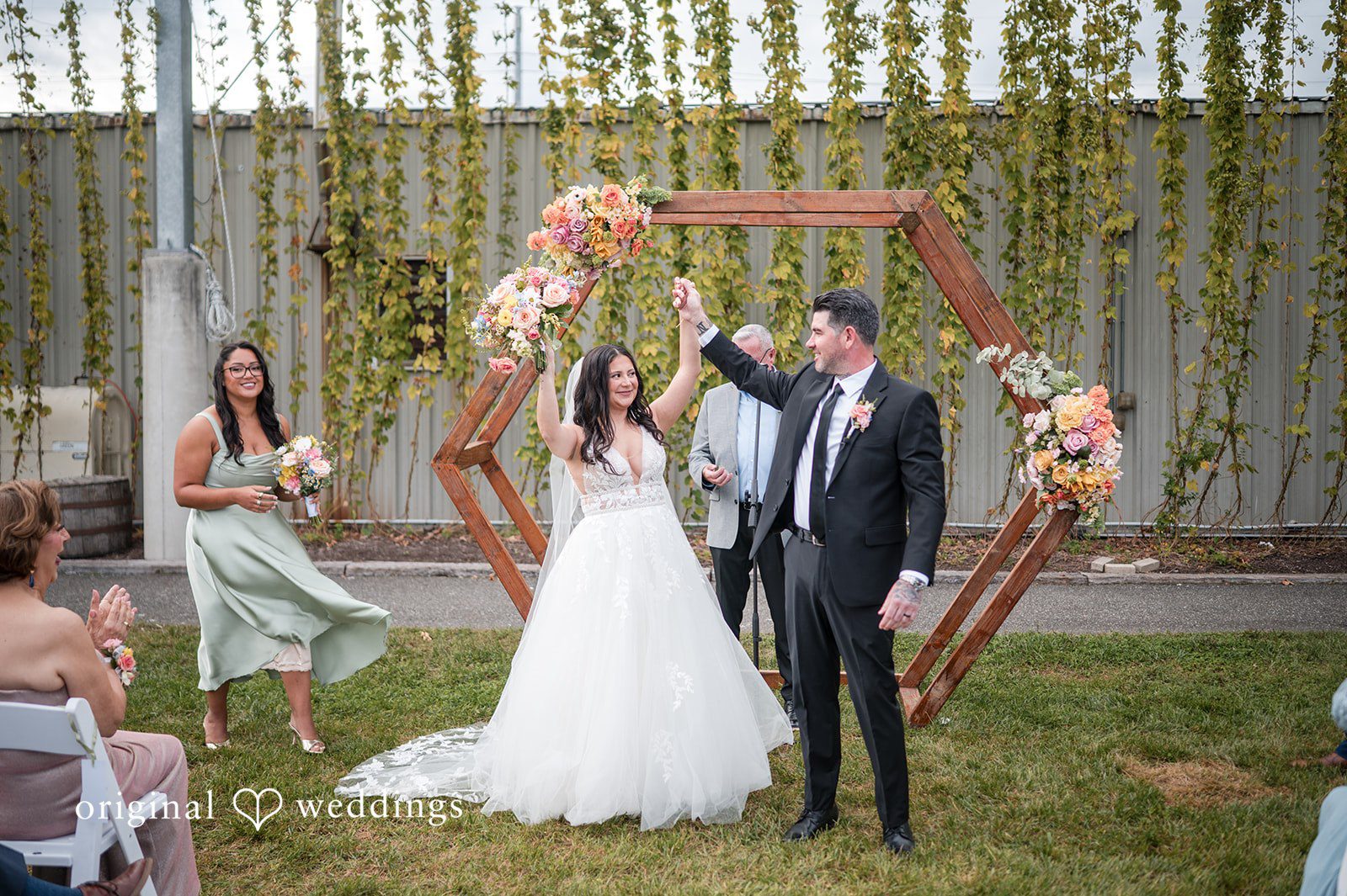 A joyful portrait of the couple