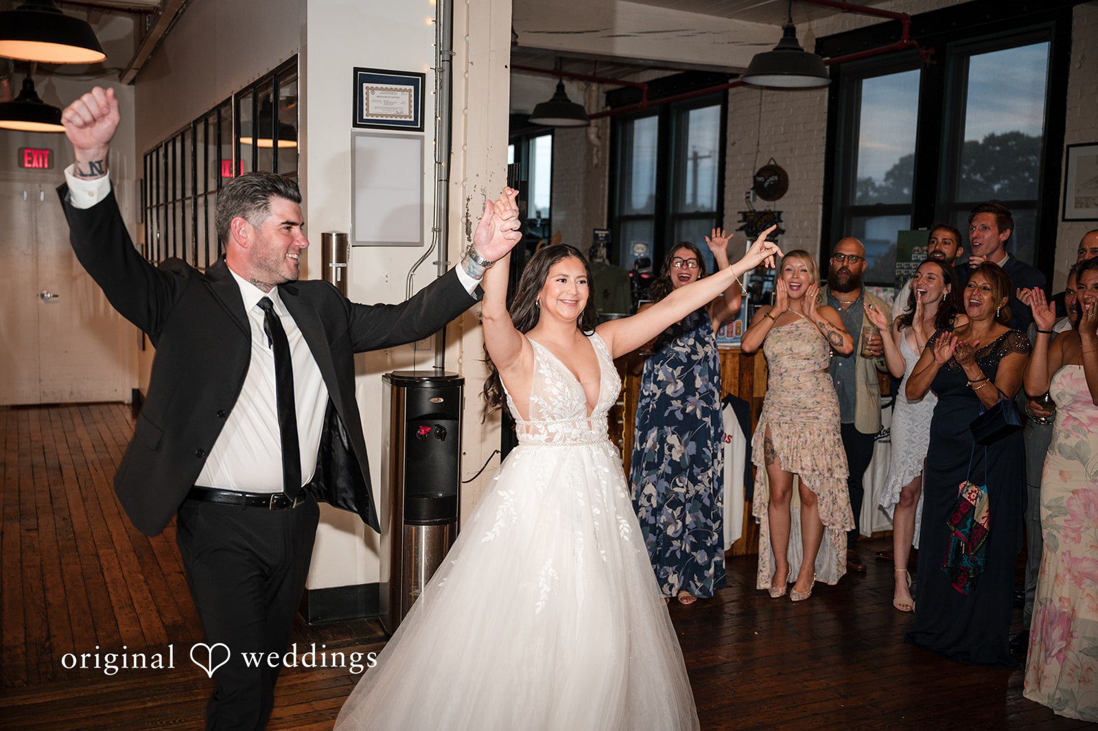 The couple makes a grand entrance