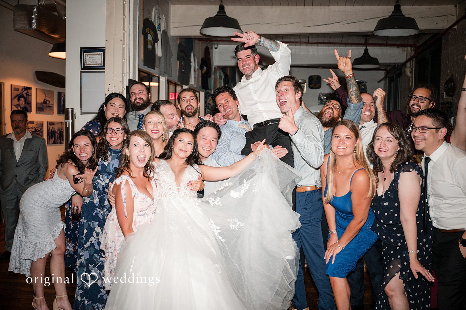 Fun portrait with the wedding party