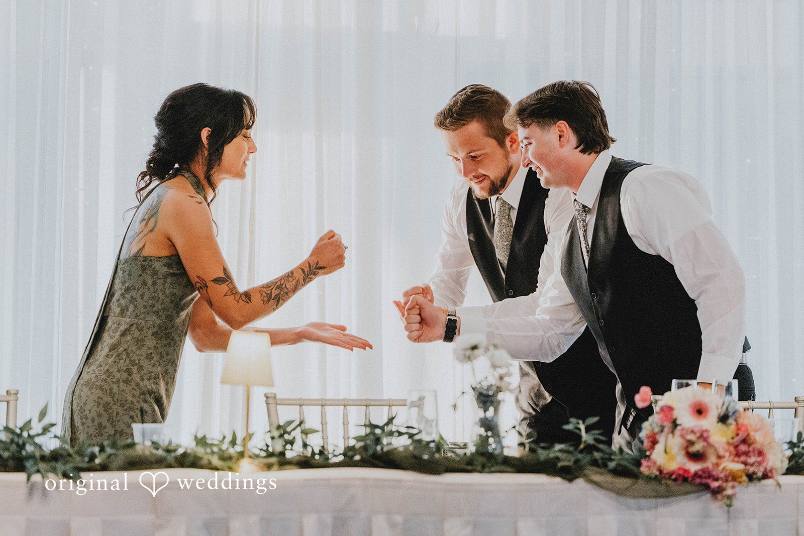 Grace + Andre Guests giving a toast during the reception
