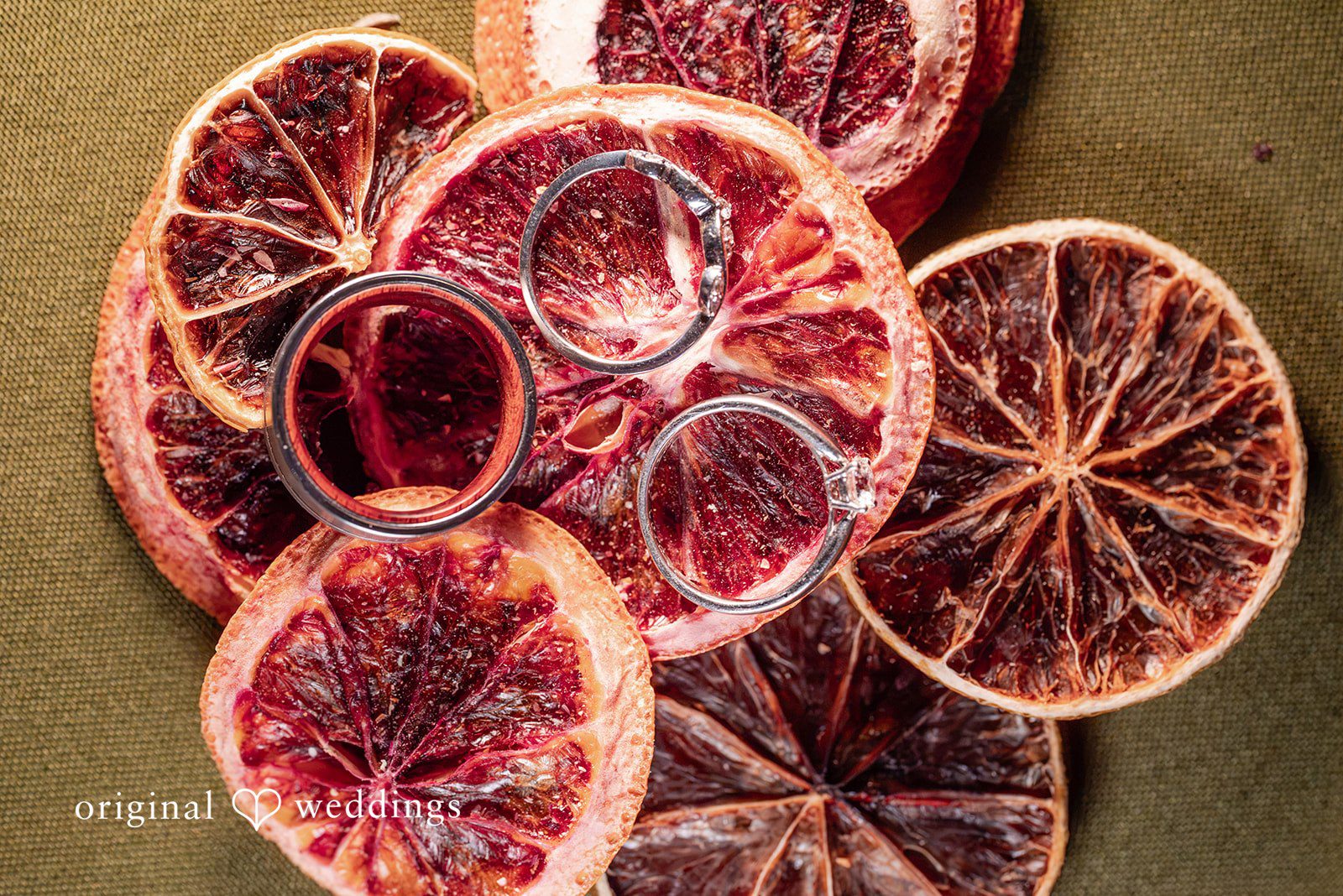 Kylie + Reymundo Blood orange slices used as wedding decor