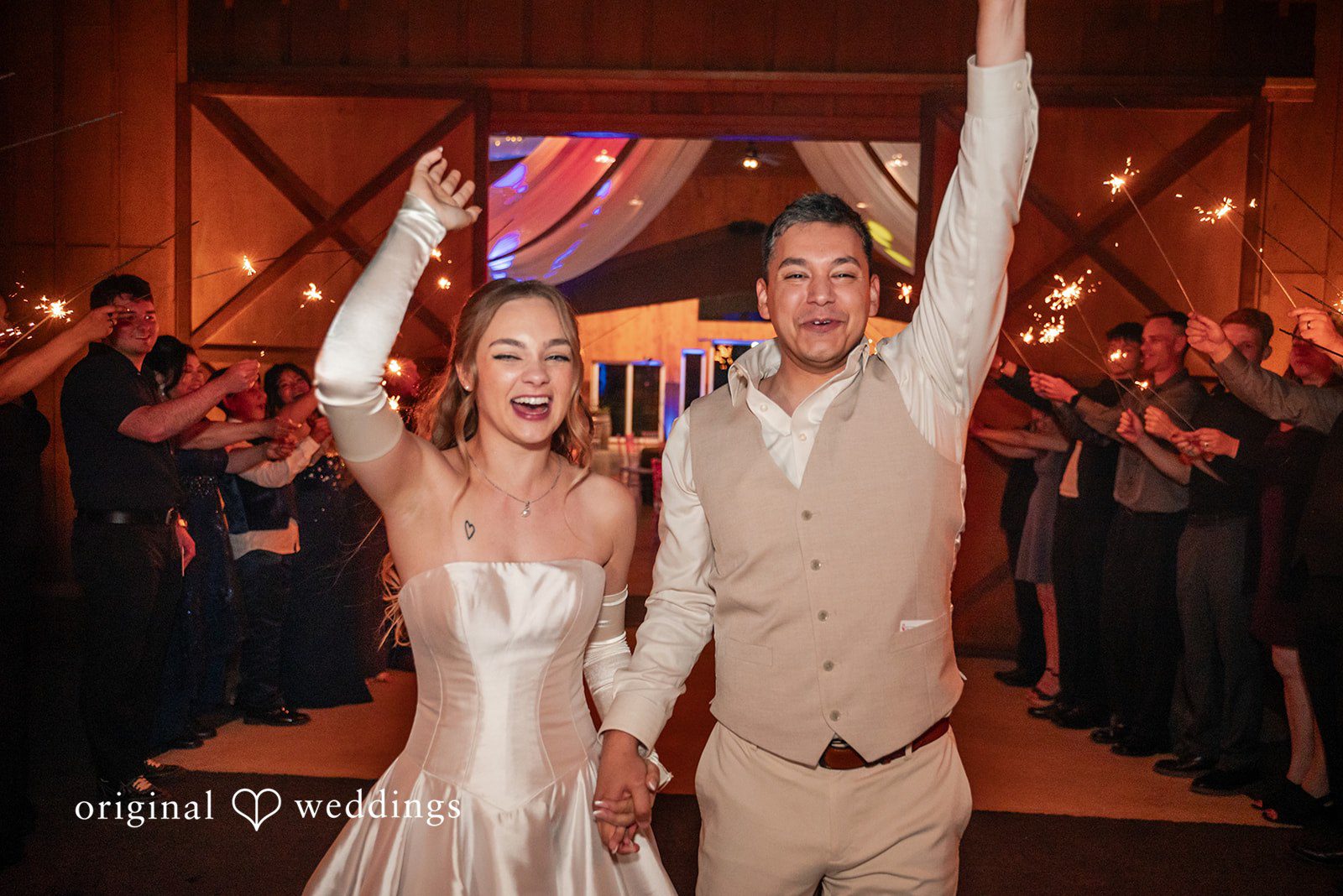Kylie + Reymundo Grand entrance into the Victorian Vineyard reception