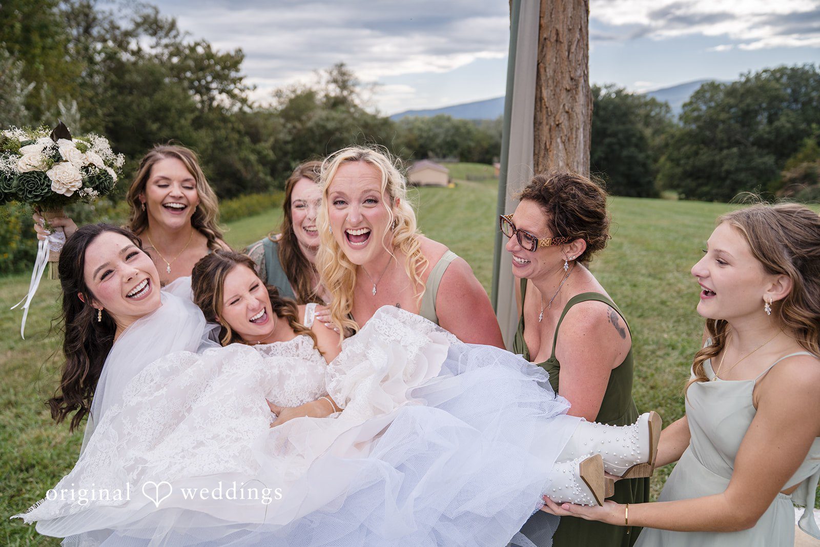 Shelby + Eli A beautiful moment with their bridesmaids