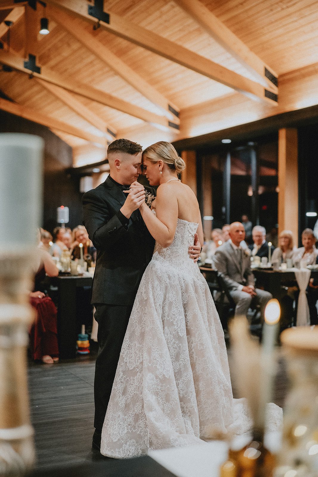 wind-mountain-ranch-rustic-portland-cj-rachel-p034-02 First dance in the lodge at Wind Mountain Ranch