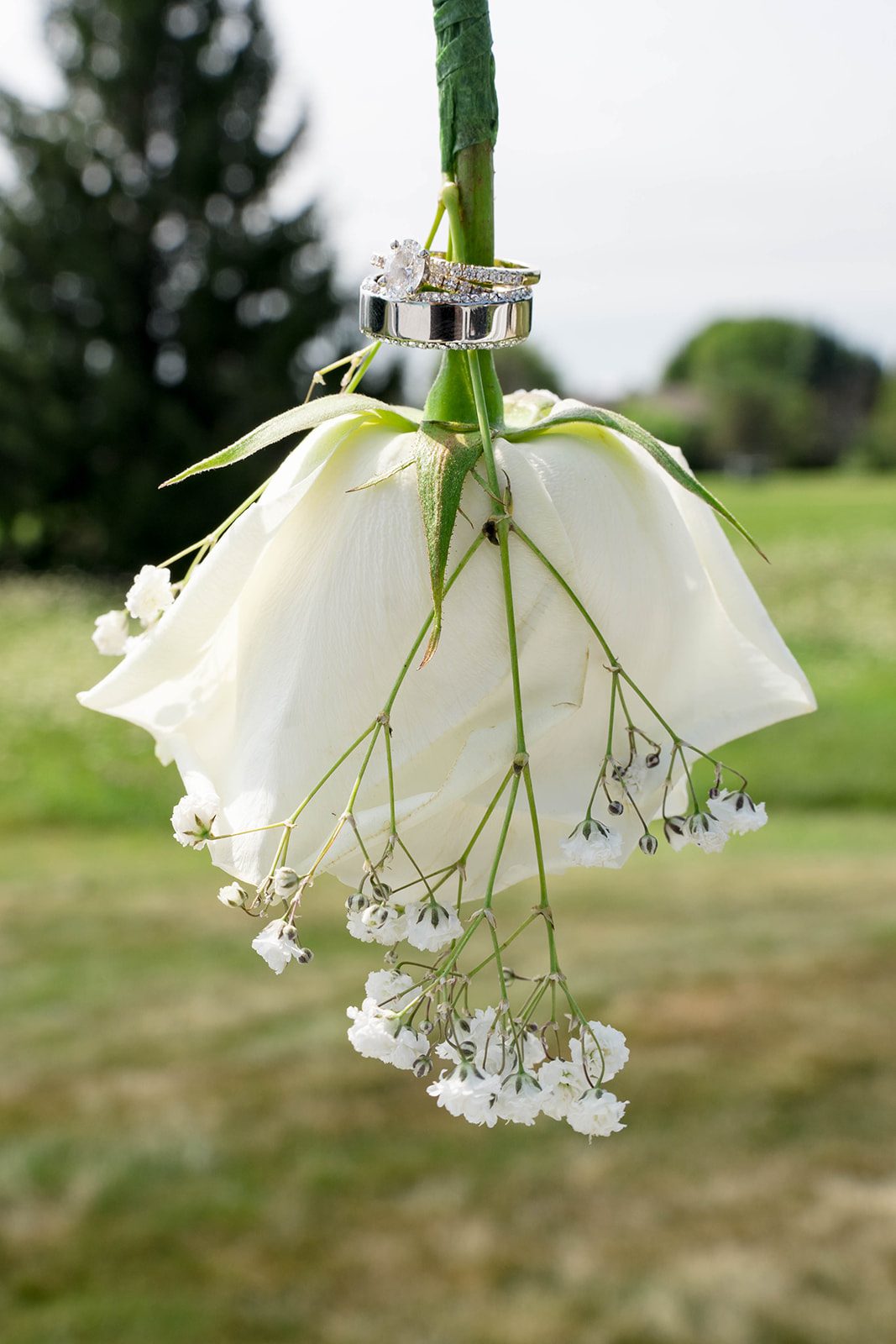 Simple floral decor on a garden post