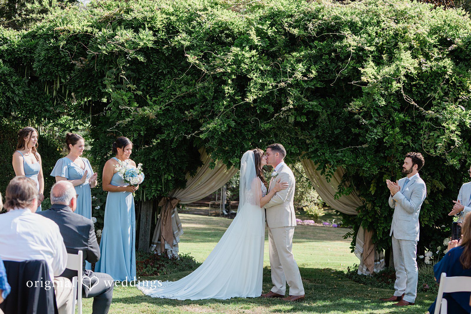 Rachel + Matt Wide view of the outdoor ceremony