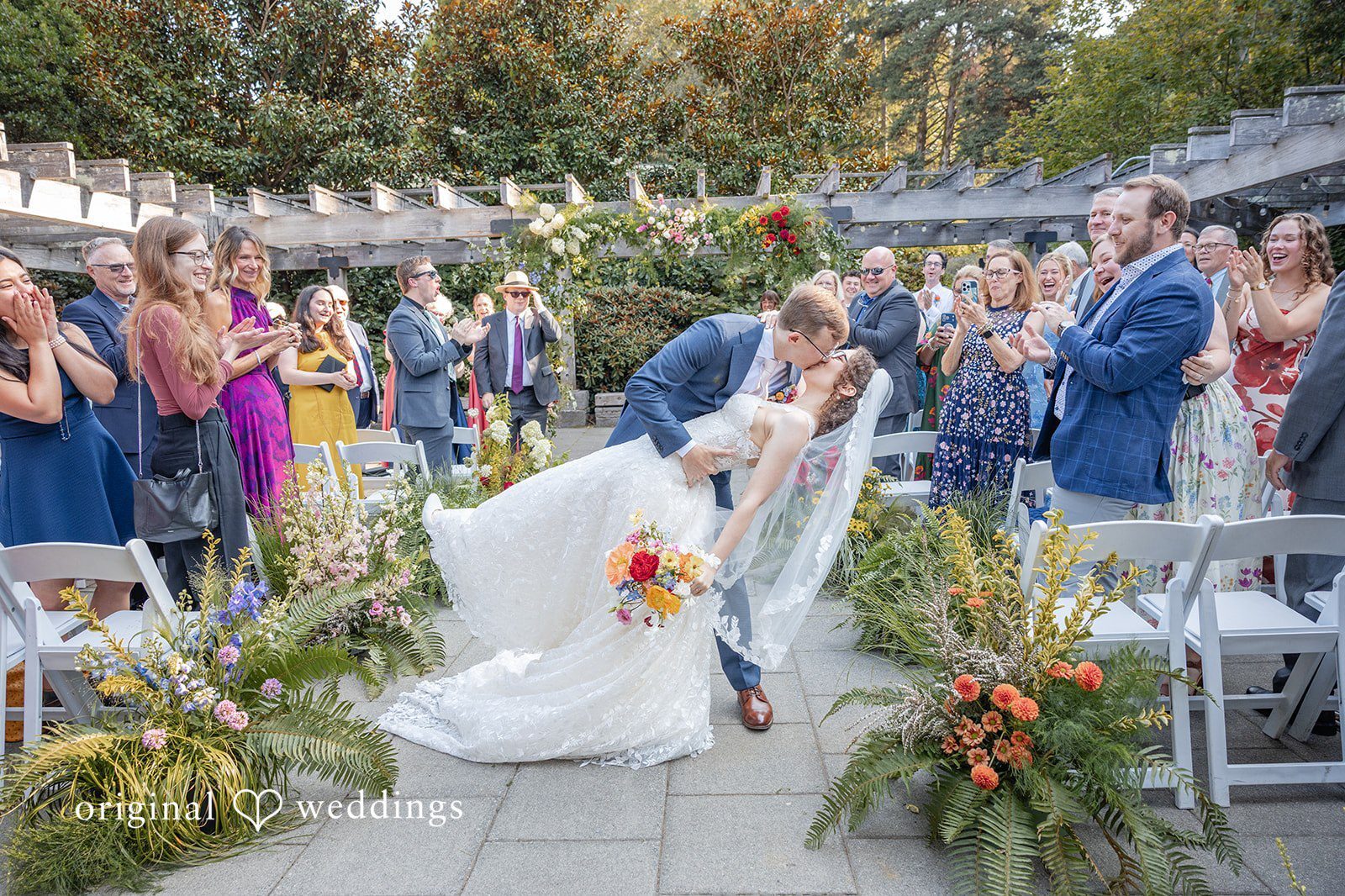 Aliana and William’s wedding portrait at Wisteria Hall captured by Seattle wedding photographers.